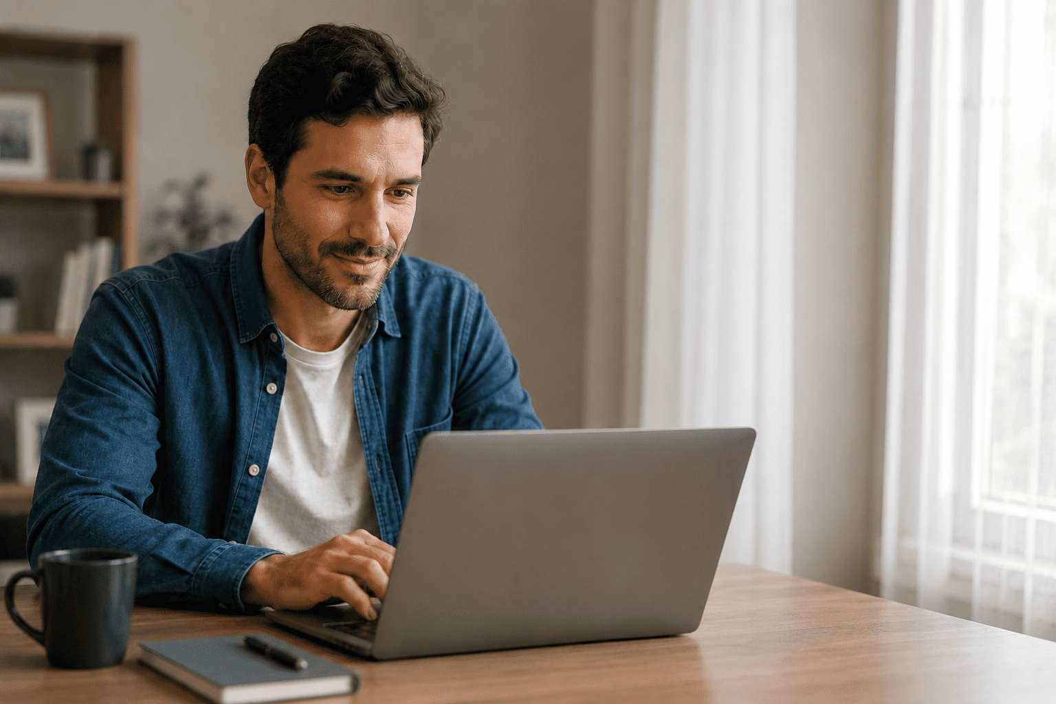 homem mexendo no computador