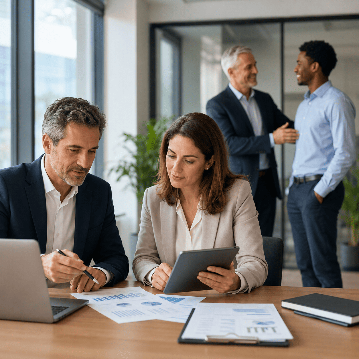 Ambiente corporativo moderno e colaborativo