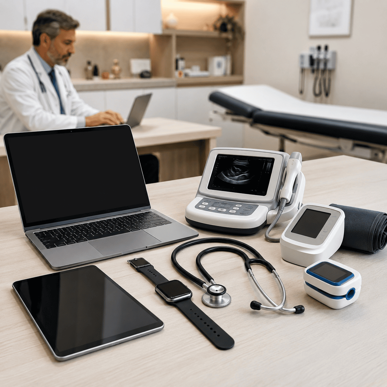 Consultório médico moderno e bem iluminado