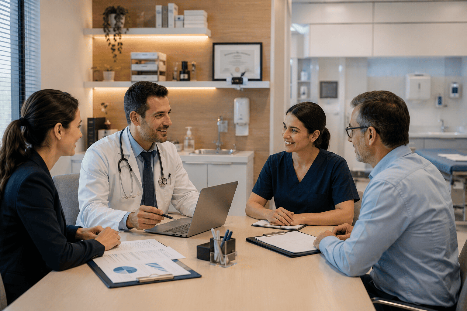 Consulta profissional em clínica moderna