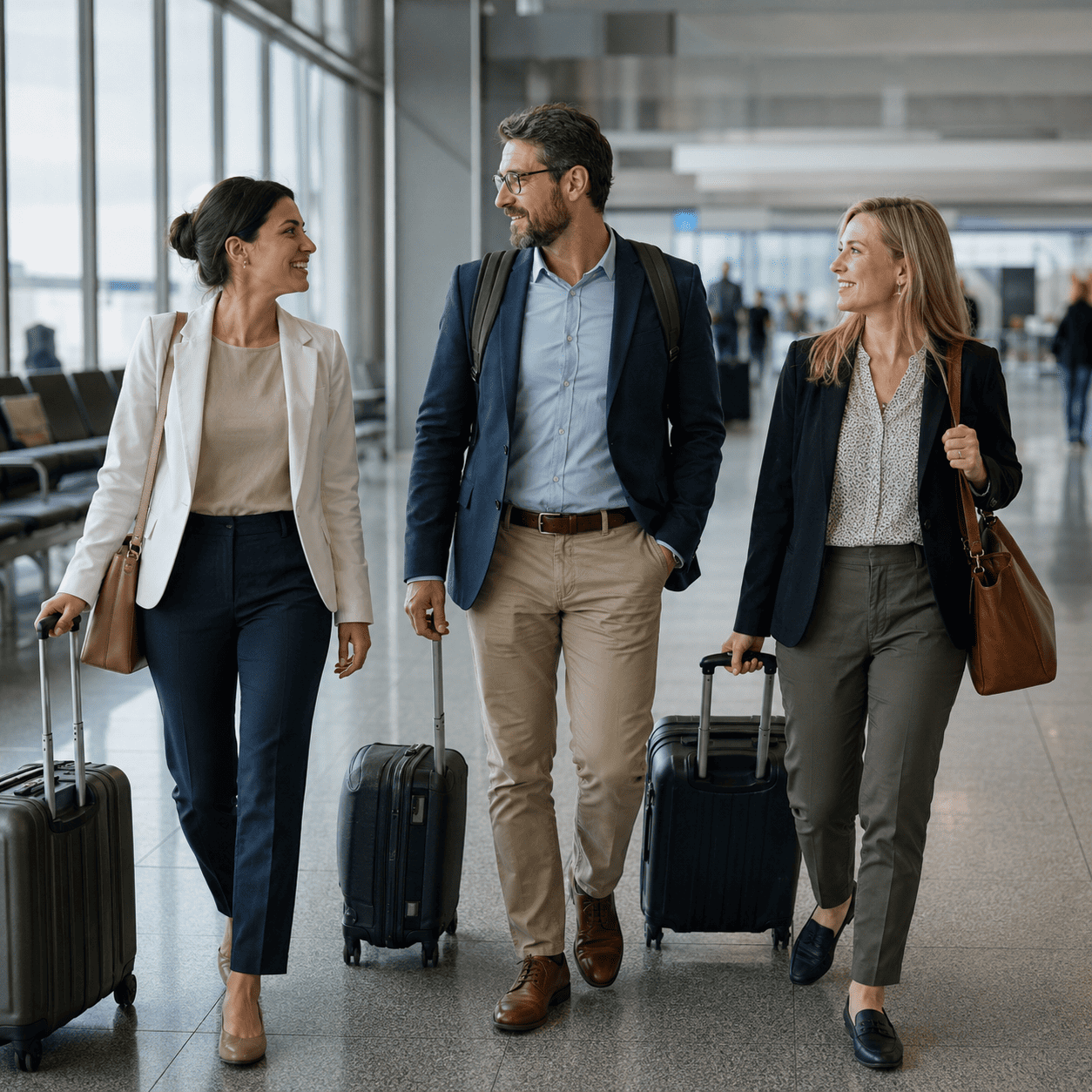 Passeio de negócios no aeroporto